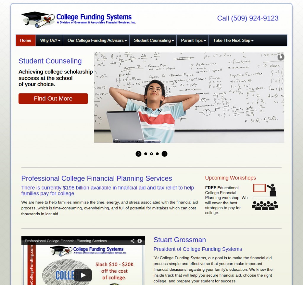 A screenshot of the homepage