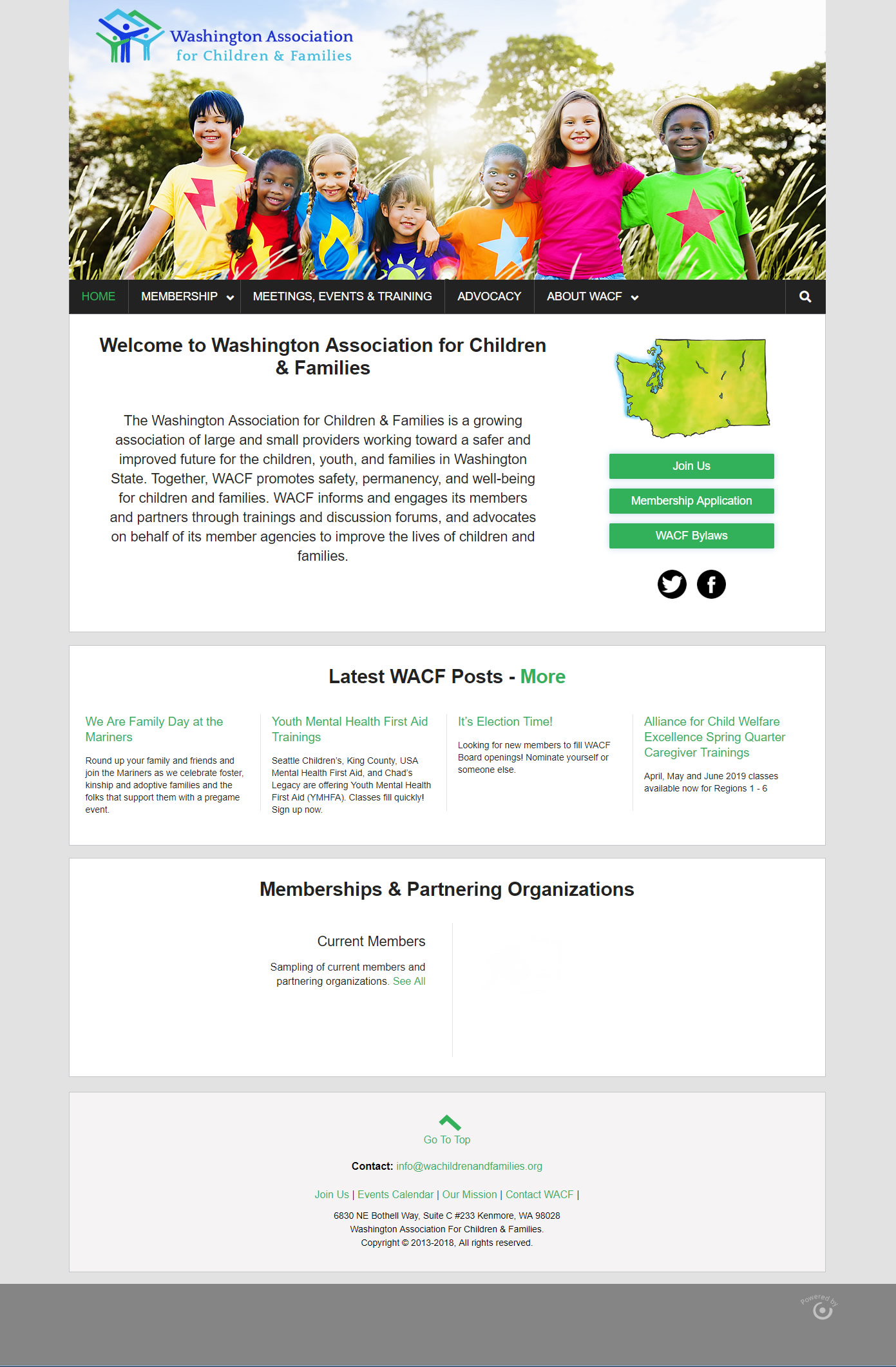 Web Design for version 2 of WACF website